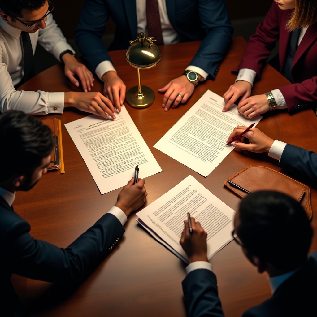 Discuție despre contracte la masă